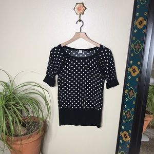 White House Black Market Polka Dot Top Size Medium